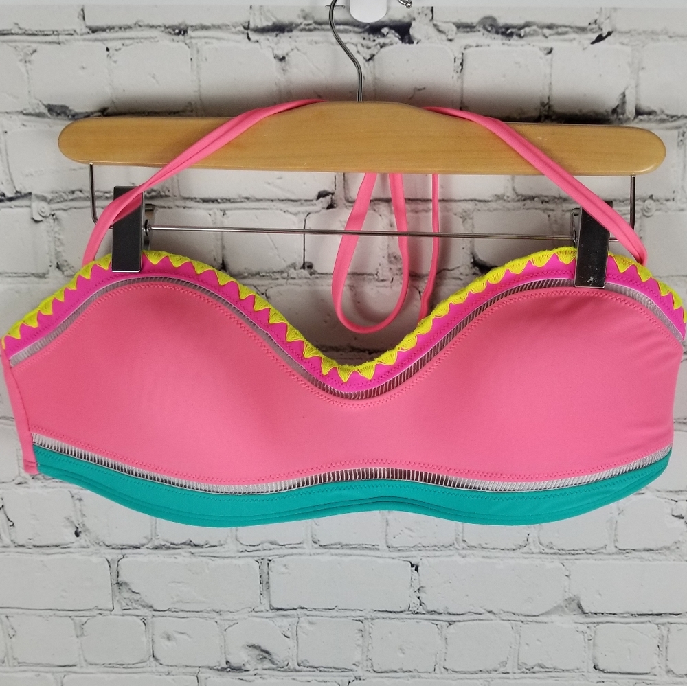 OP | colourful bandeau/halter top bikini top